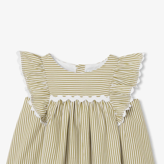 Robe bébé fille en popeline rayée