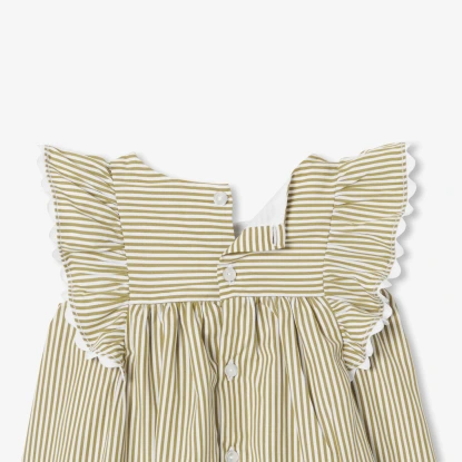 Robe bébé fille en popeline rayée