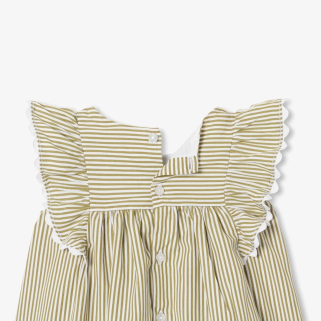 Robe bébé fille en popeline rayée