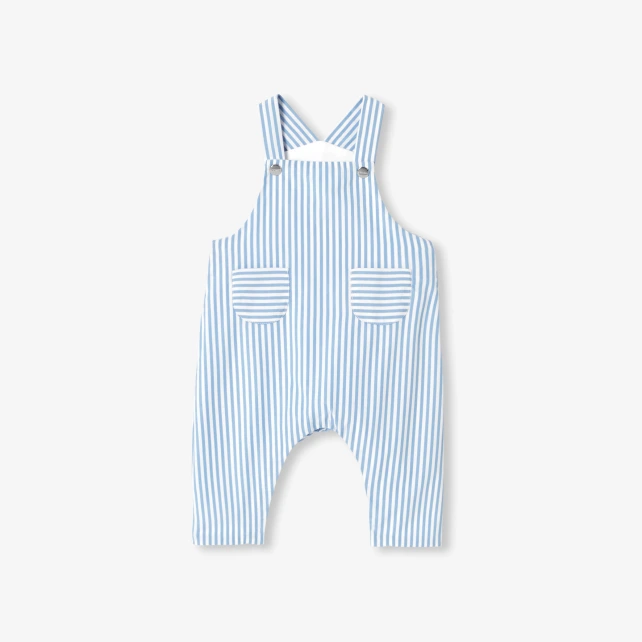 Salopette bébé garçon en popeline rayée